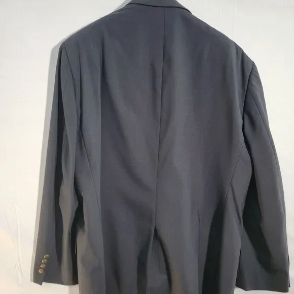 Jos A. Bank Black 100% Wool Blazer Single Breasted Notched Collar Men's Size 48R - Picture 3 of 13